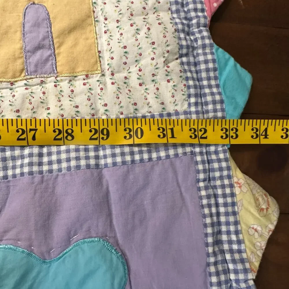 Vintage Handmade ABC Baby Quilt Crib Throw Applique Cottagecore Nursery